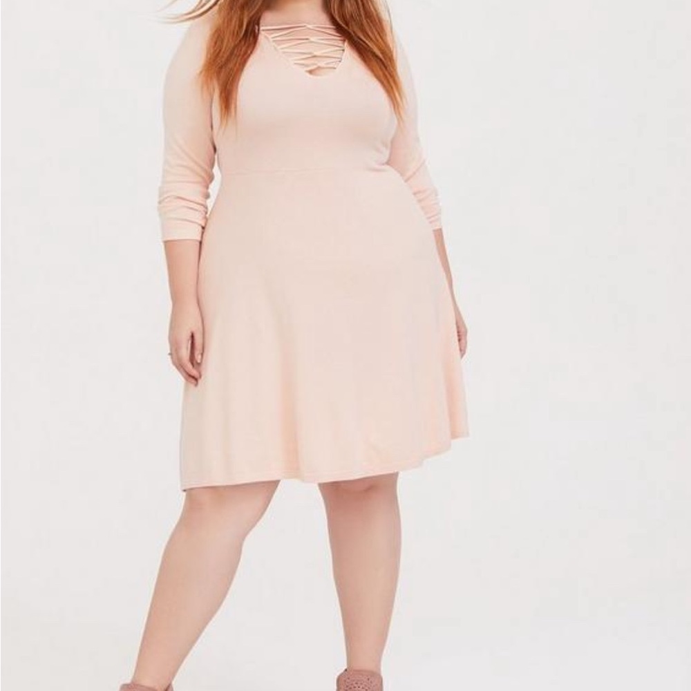 Torrid Soft Pink Long Sleeve Dress